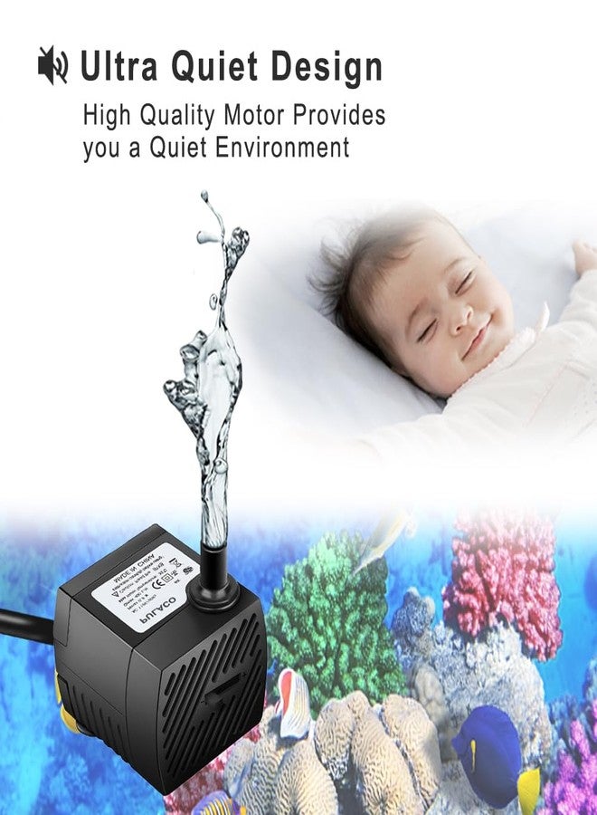 PULACO 95GPH 5W Mini Submersible Water Pump with 3.3 ft Tubing for Aquarium Fish Tank, Pond, Fountain, Hydroponics - Image 2